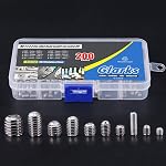 Glarks 200-Piece M3 4 5 6 8 Hex Allen Head Socket Set Screw Assortment Kit (304 Stainless Steel)
