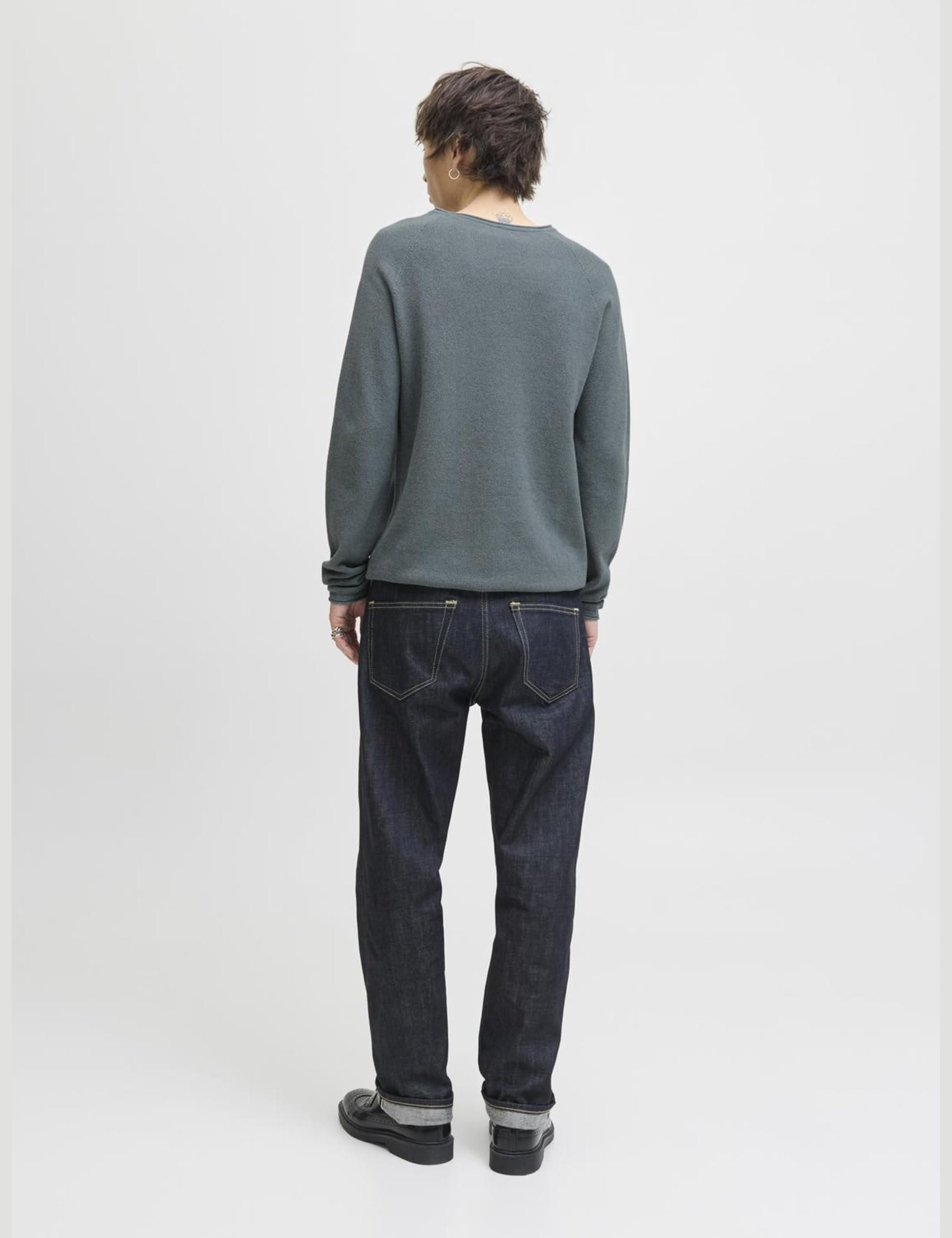 JACK & JONES Jjehill Knit Crew Neck Noos, stormy pogoda, M