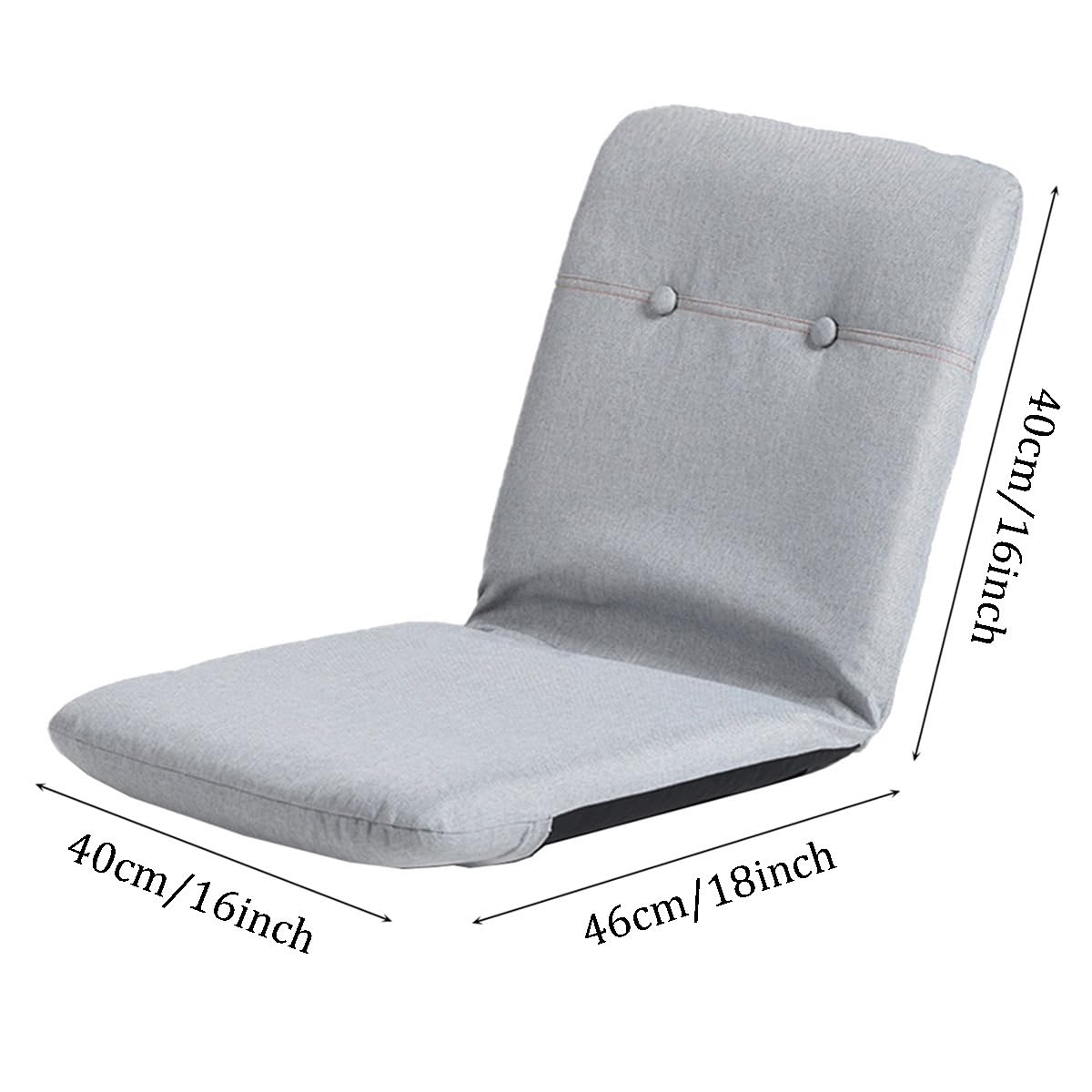Sedia da pavimento pieghevole regolabile - Divano da gioco ergonomico a 5 posizioni con supporto per la schiena in tessuto di lino imbottito per leggere meditazione e relax a casa