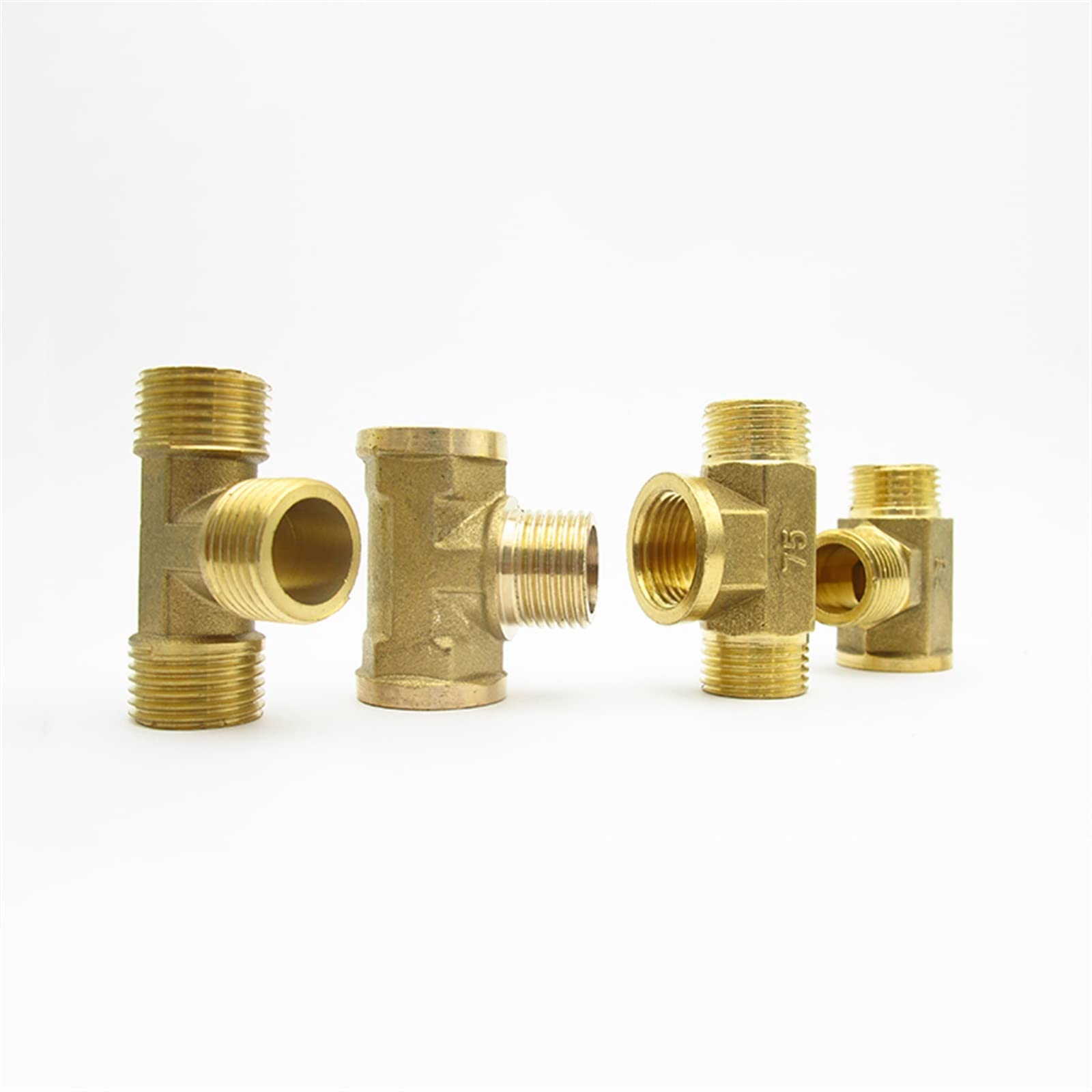 Rohr-T-Stücke, Messing-Schlauchverbinder, 1/8 bis 1 Zoll BSP-Gewinde for Wasser, Kraftstoff, Gas, Gummihammer(F M M,1/2inch)