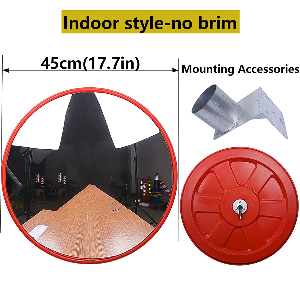 17.7In Stradale Specchio, Specchio Parcheggio per PC con Staffa Fissaggio Parete Regolabile per Sicurezza Stradale Sicurezza Negozio,Indoor