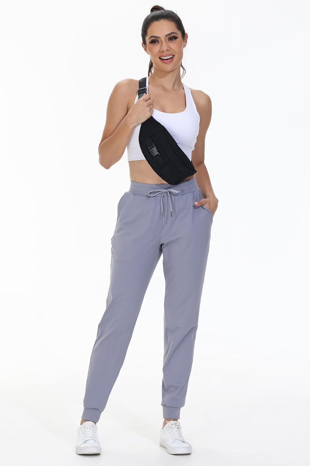 Blaosn Women Athletic Joggers Pants with Pockets Workout Running Gym Track Travel Lounge Casual Stretch Tapered Sweatpants