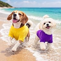 Vista 9 de Lovelonglong Ropa de bulldog para perro, camiseta en blanco para Bulldog francés, Bulldog inglés, American Pit Bull Pugs, 100% algodón, cuidado