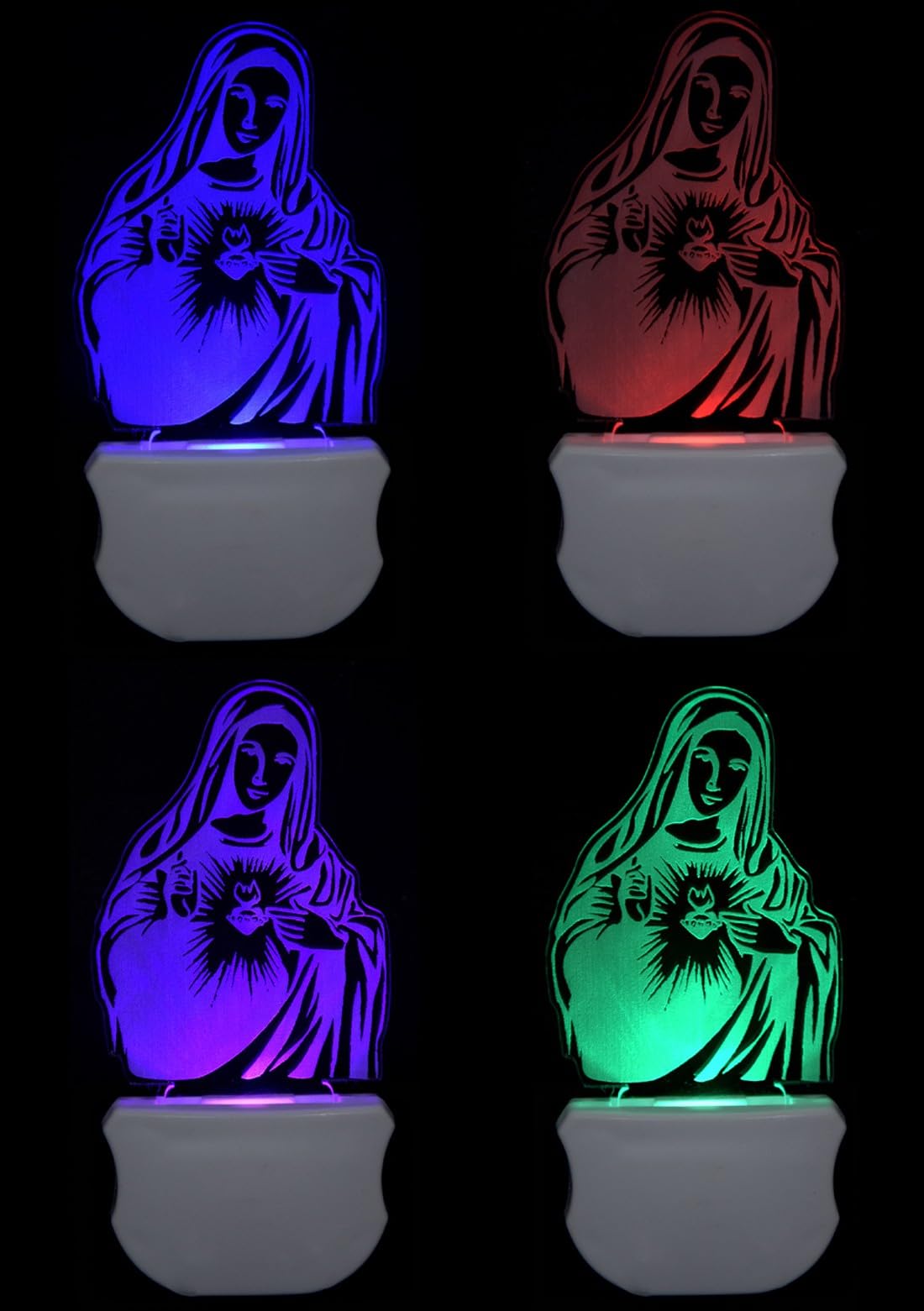 The Mother Mary 3D Illusion Night lamp (Pack of 4) LED Night Lamp for Relaxation and Sleep