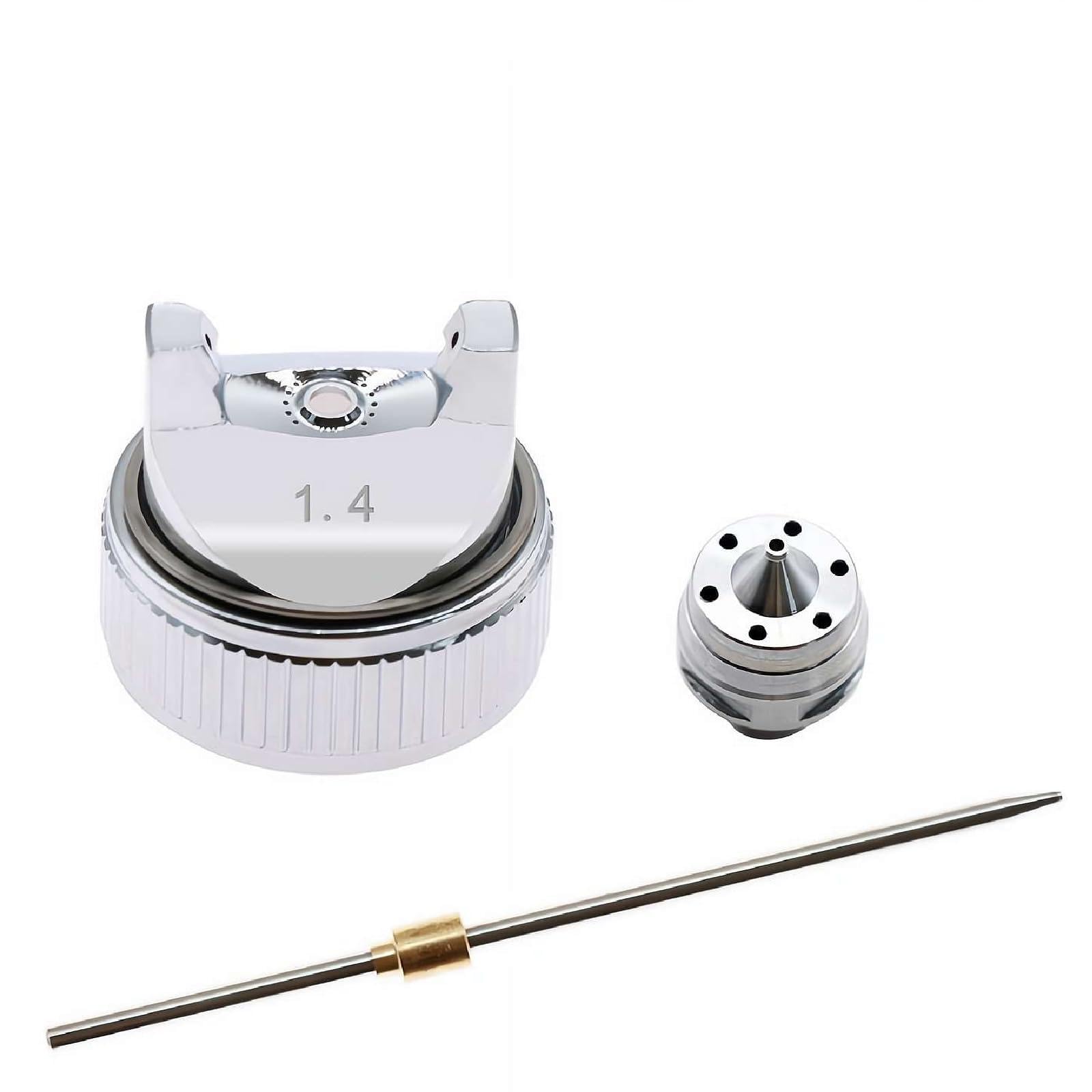 1.4mm/1.7mm/2.0mm Nozzle Replacement Kit for HVLP Spray Gun – Stainless Steel Air Cap & Nozzle Set for H-827 & Compatible Spray Guns – Sturdy Spray Paint Repair Accessories Kit (1.4mm)