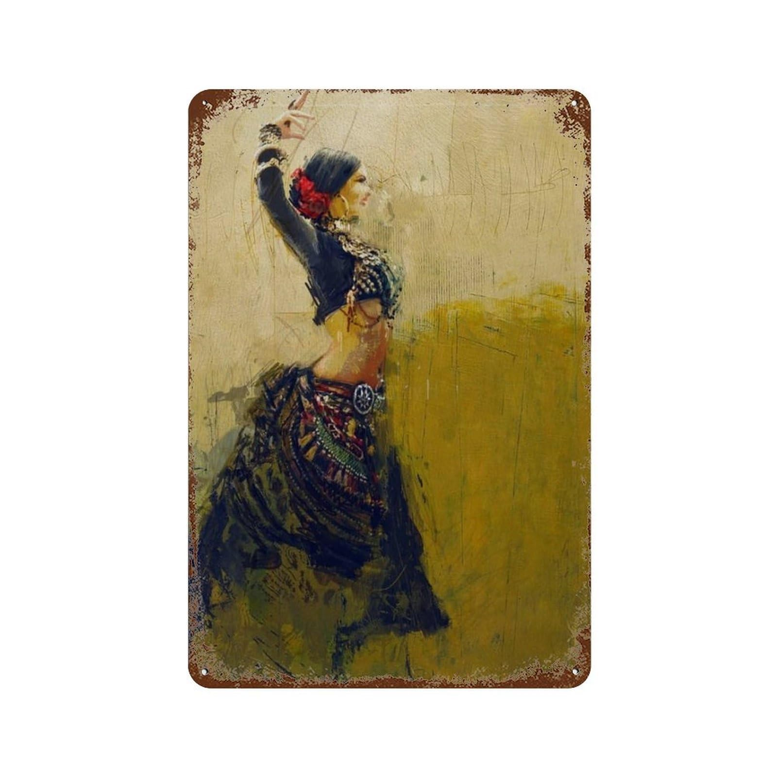 xiaoxiaoshen Egyptian Culture Oriental Dance Wall Decor Art Metal Tin Poster Modern Home Decor Art Home Bar Shop Decorations Vintage Sign 30x20cm