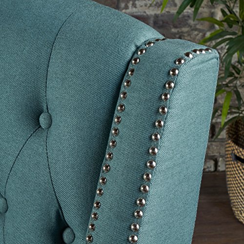 Gdfstudio Izaak Tufted Back Fabric Recliner Chair (Dark Teal) #TOP4