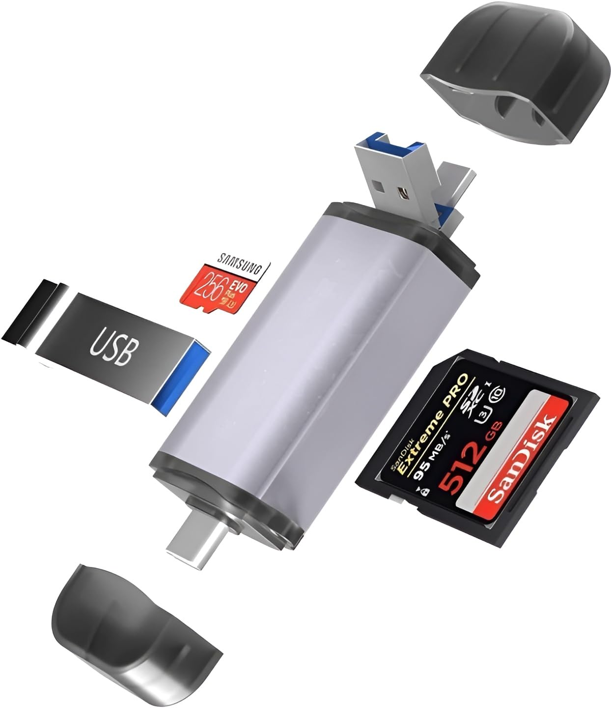 6-in-1 USB Card Reader, Type-C/Micro USB/USB 3.0, SD/TF Card Compatible, OTG Support for Android and PC-image-38