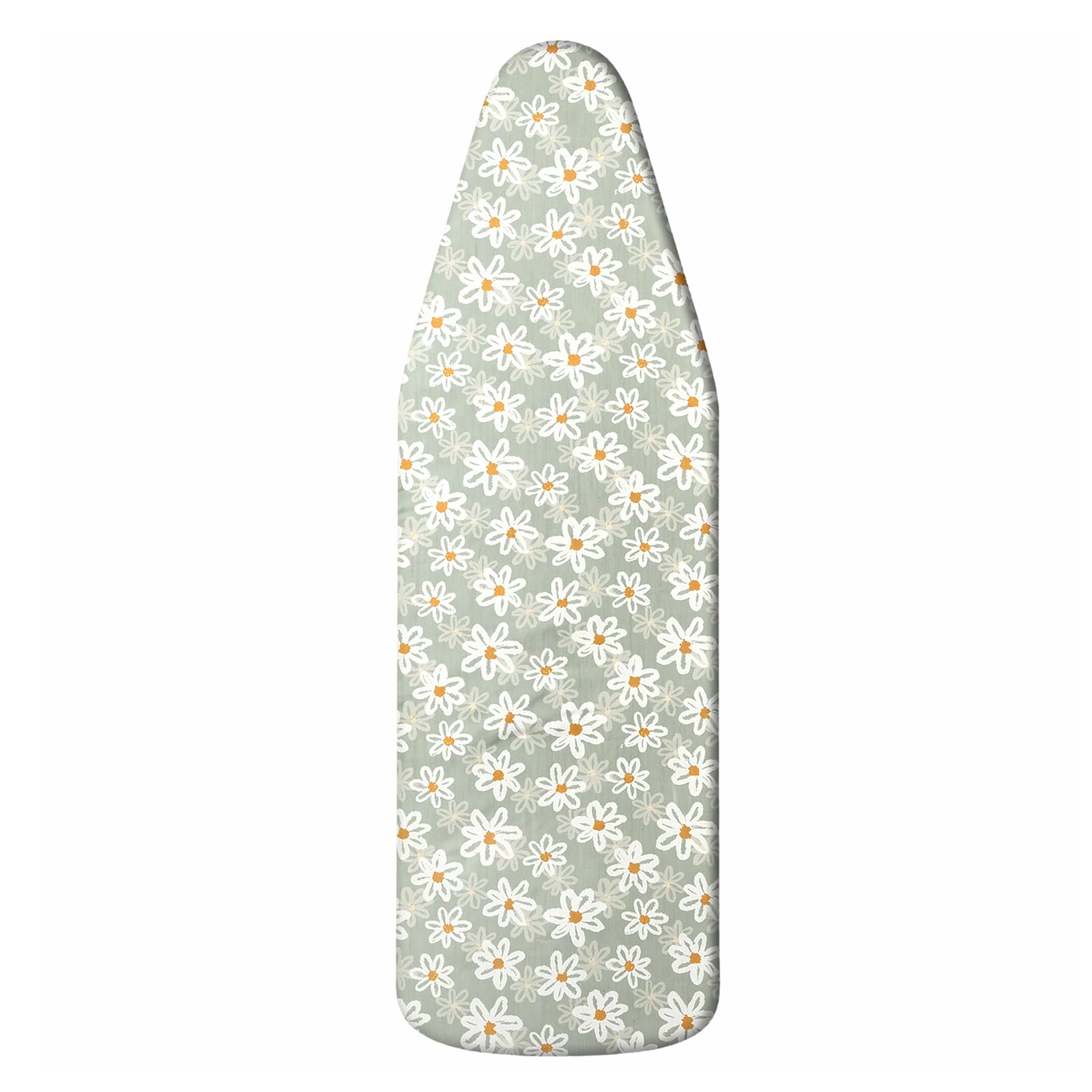 Ironing Board Cover 125 x 45 cm, 100 Percent Cotton Heat Resistant Padded Ironing Board Covers, Easy to Install Adjustable Elastic Edge and Fasteners, Sunflower Pattern