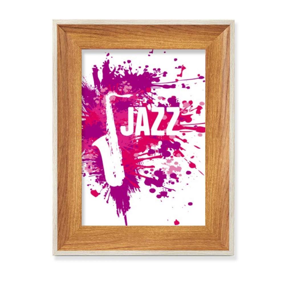 Marco de fotos de madera Saxo Jazz Culture con soporte estable para varios conjuntos