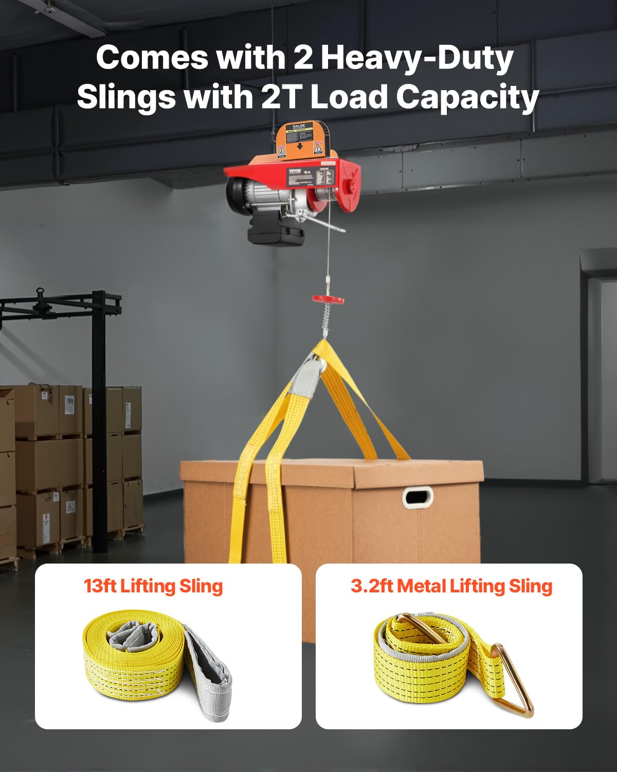VEVOR Electric Hoist - 440 lb Capacity, Remote Control -8