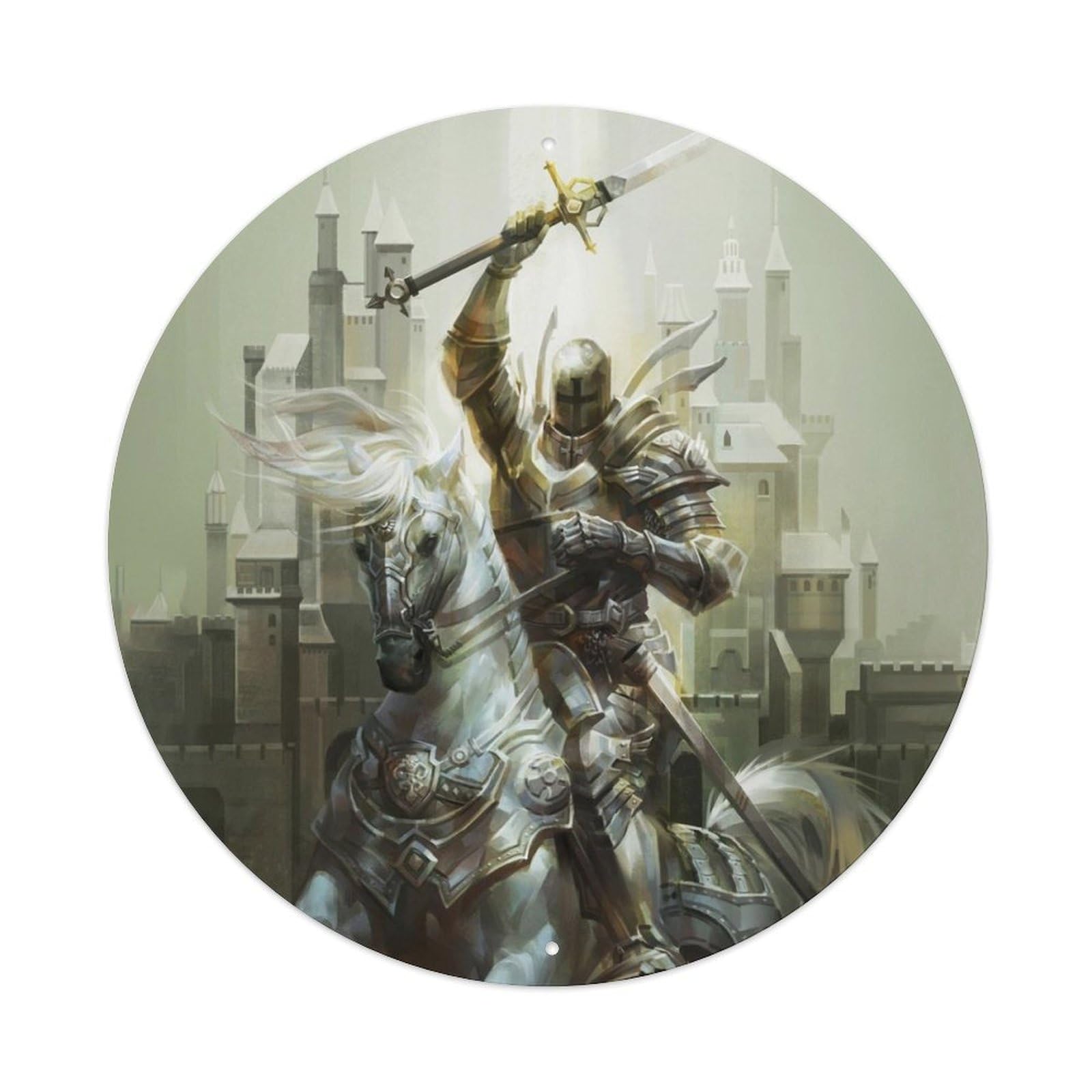 Medieval Paladin Knight Armor Gothic Fantasy Metal Tin Sign