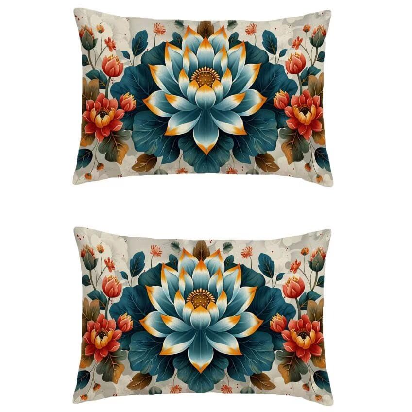 Housse de coussin orange brûlée 60x90cm en lin imperméable, le cadeau déco idéal d'automne