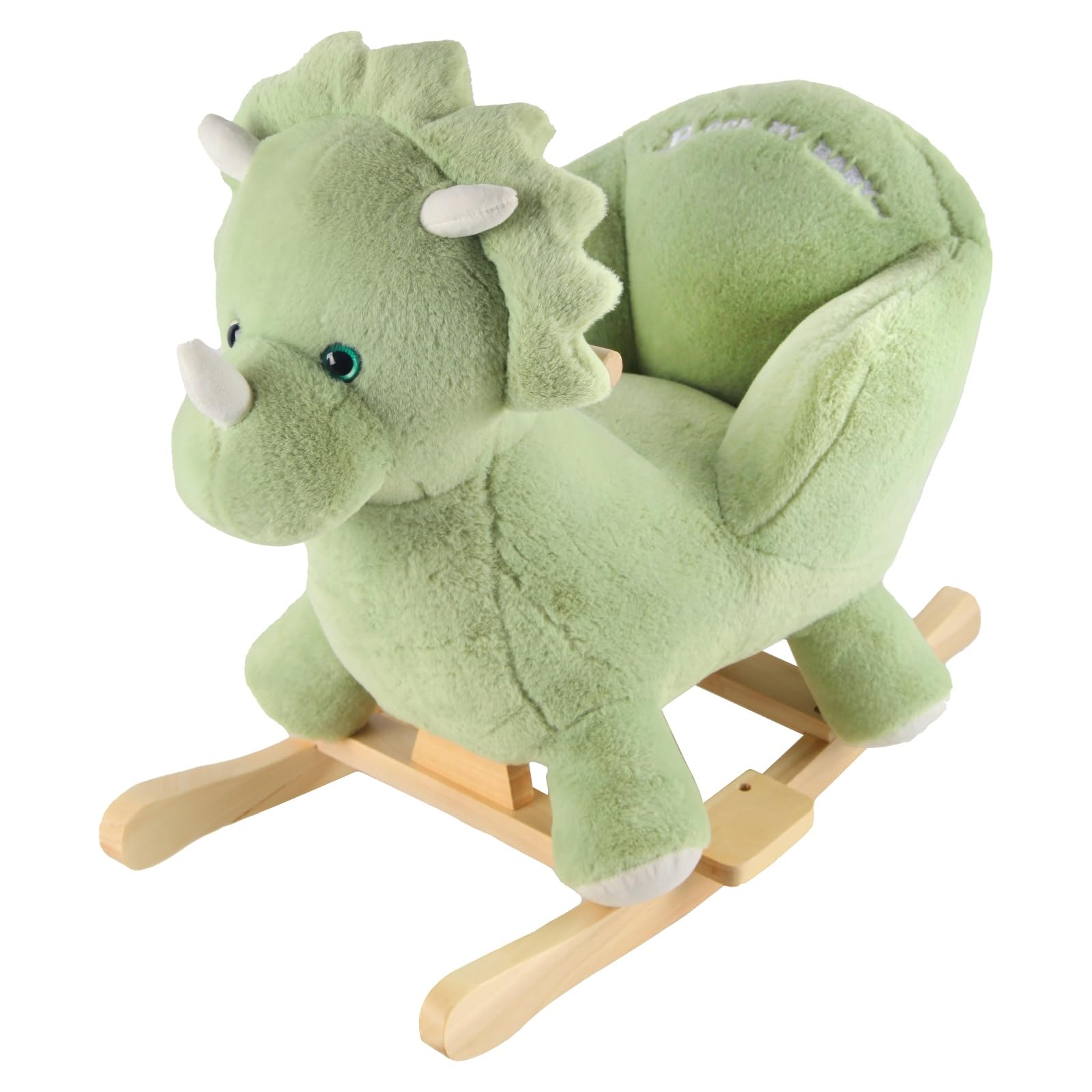 Rocking Horse - Soft Stuffed Body,Safety Seat Chair, Wooden Rockers, Music Button – Toddler Ride-On Toy for Ages 1–3