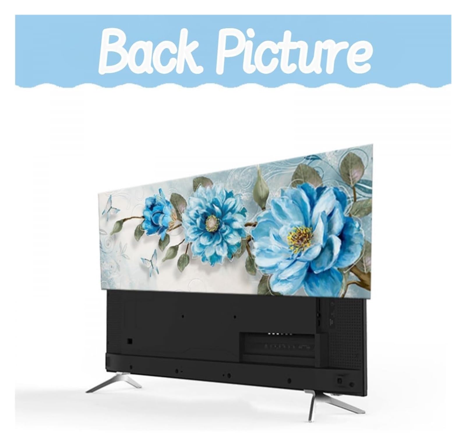 Osłona do telewizora, Etui ochronne na płaskie/zakrzywione telewizory z rozciągliwej tkaniny(Flower2,70inch)