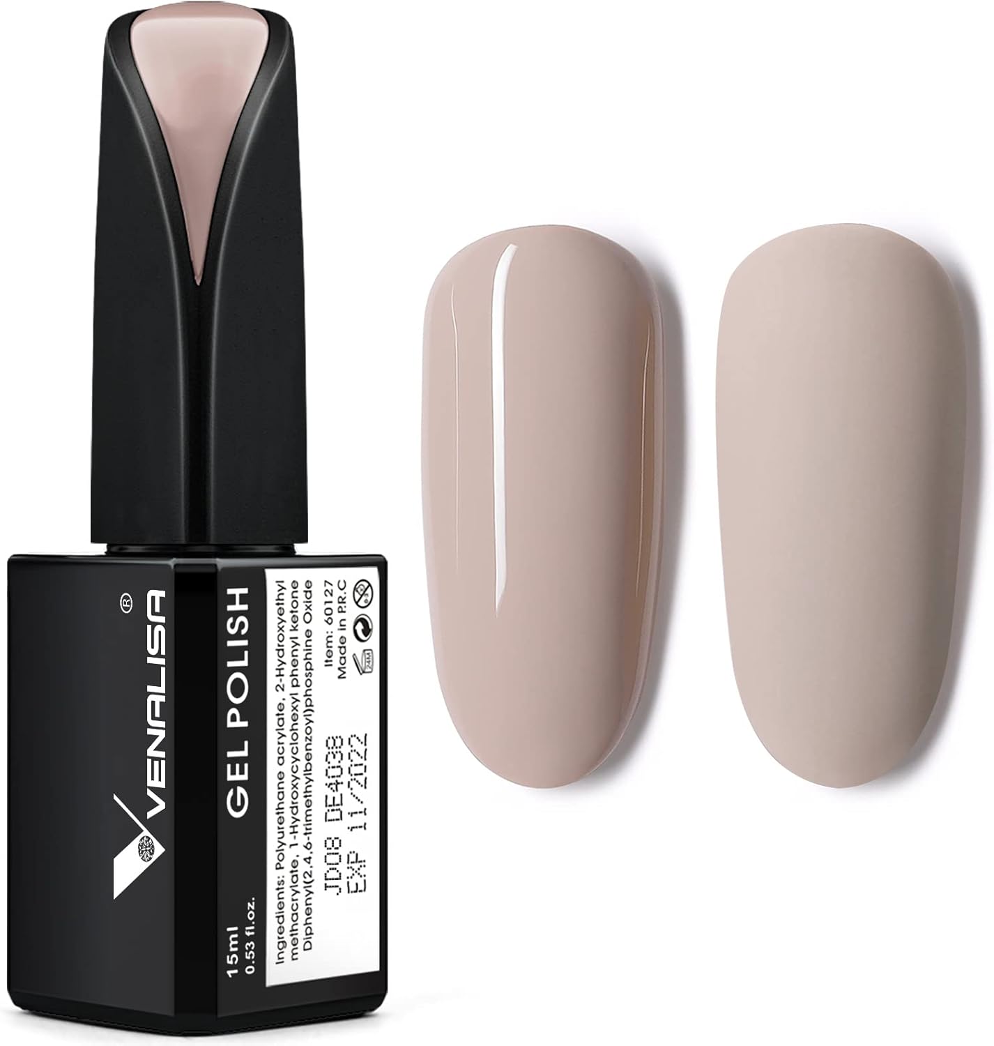 VENALISA Gel Nail Polish 15 ml UV LED Nail Polish for DIY Nail Art Manicure Salon and Home (Light Apricot)