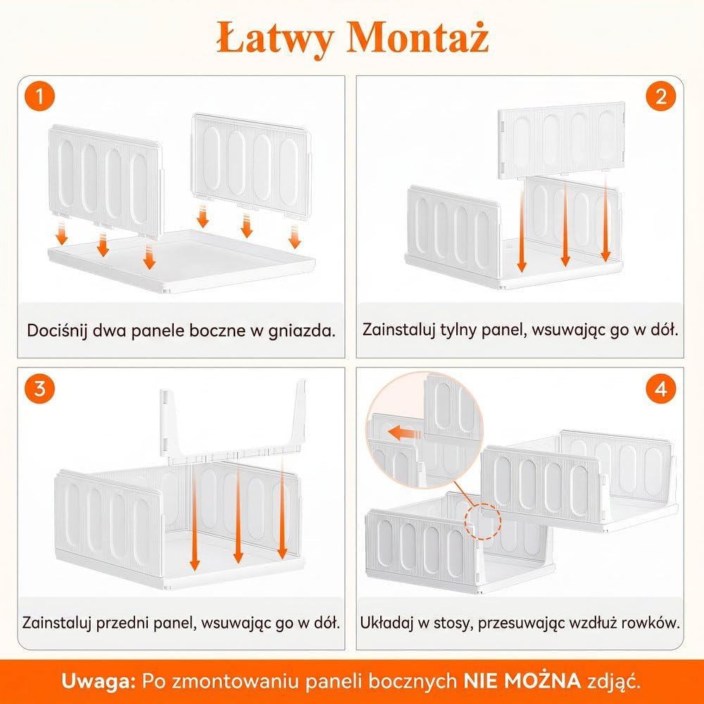 Lifewit Organizer do Szafy, Pojemniki na Ubrania Można Ustawiać Jeden na Drugim, Wysuwane Szafki do Łazienki i Kuchni, System Przechowywania Wielofunkcyjny, Camping, 6-Częściowy