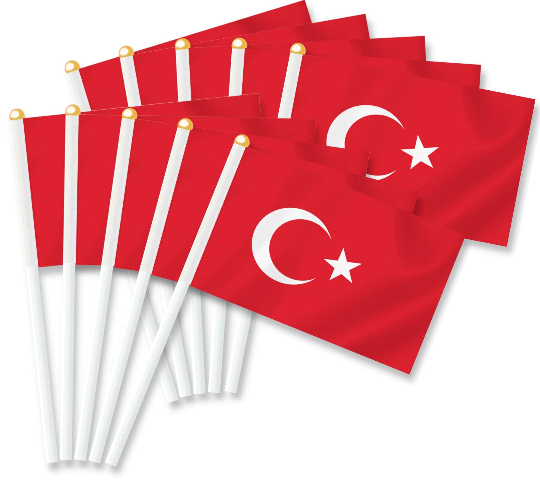 25PCS Turkey Handheld Small Flag, Turkish Hand held Mini Decor Decoration Banner — image 1
