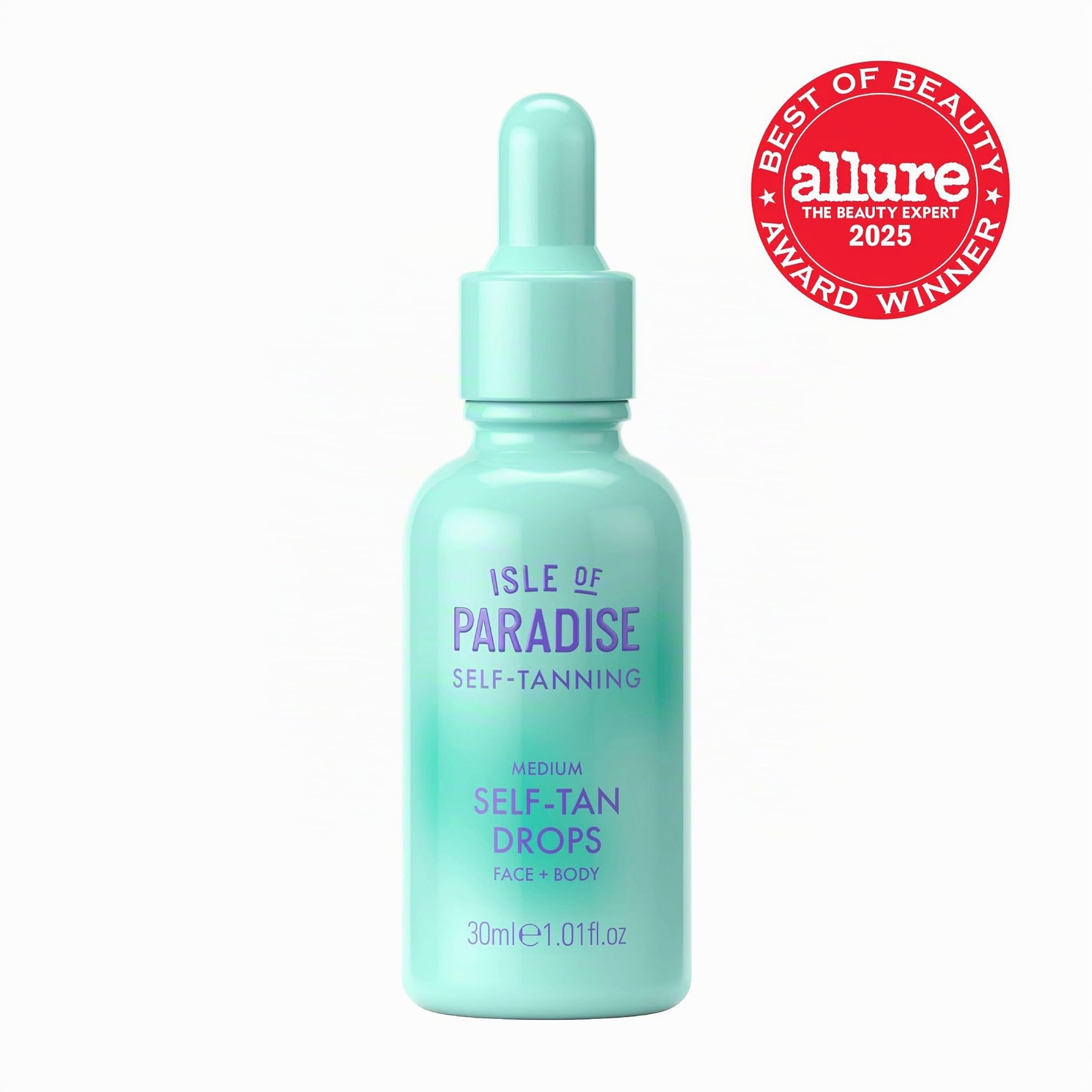 Isle of Paradise Selbstbräuner-Tropfen für Gesicht & Körper - Medium - Heller und gleichmäßiger Hautton - Selbstbräunungstropfen für gebräunte und strahlende Haut - Vegan und ohne Tierversuche - 30 ml