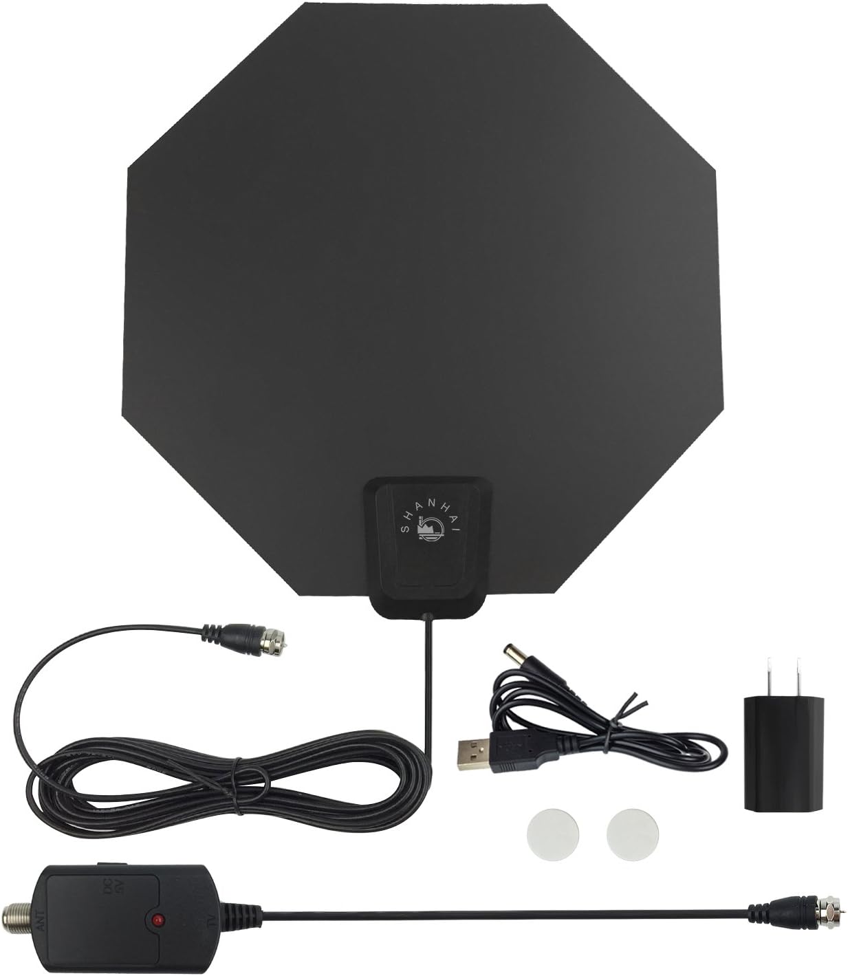 Shanhai Free Channel Full HD Digital Amplifier TV Antenna with 10ft Cable, Digital