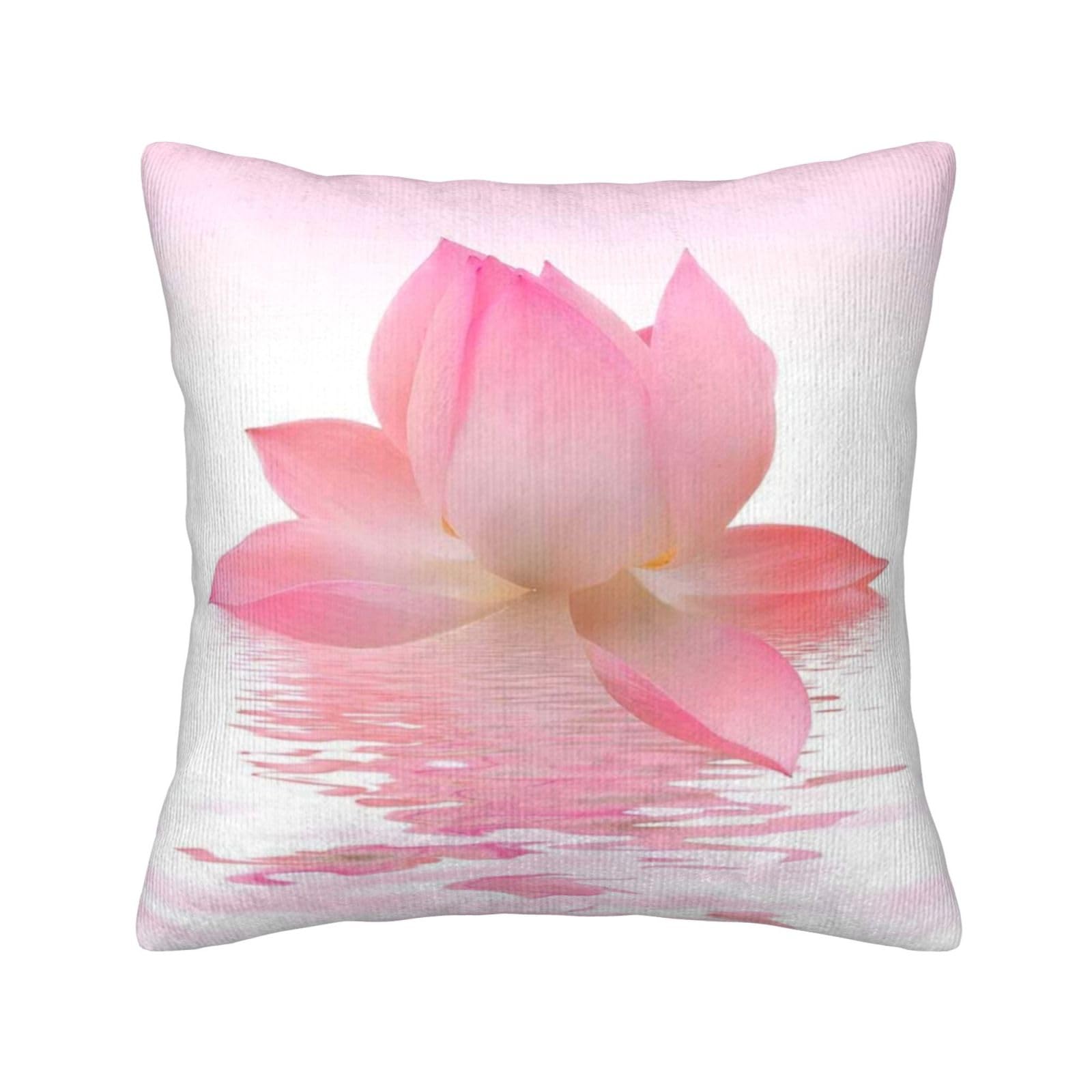 Housse de coussin velours côtelé imprimé fleur rose 40x40 cm pour salon