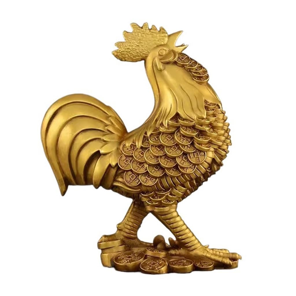 IUokLU Statue Creative Brass Rooster Zodiac Chicken Ornaments Bedroom Living Room Money Chicken Copper Chicken Decorative Ornaments Brass Figurine
