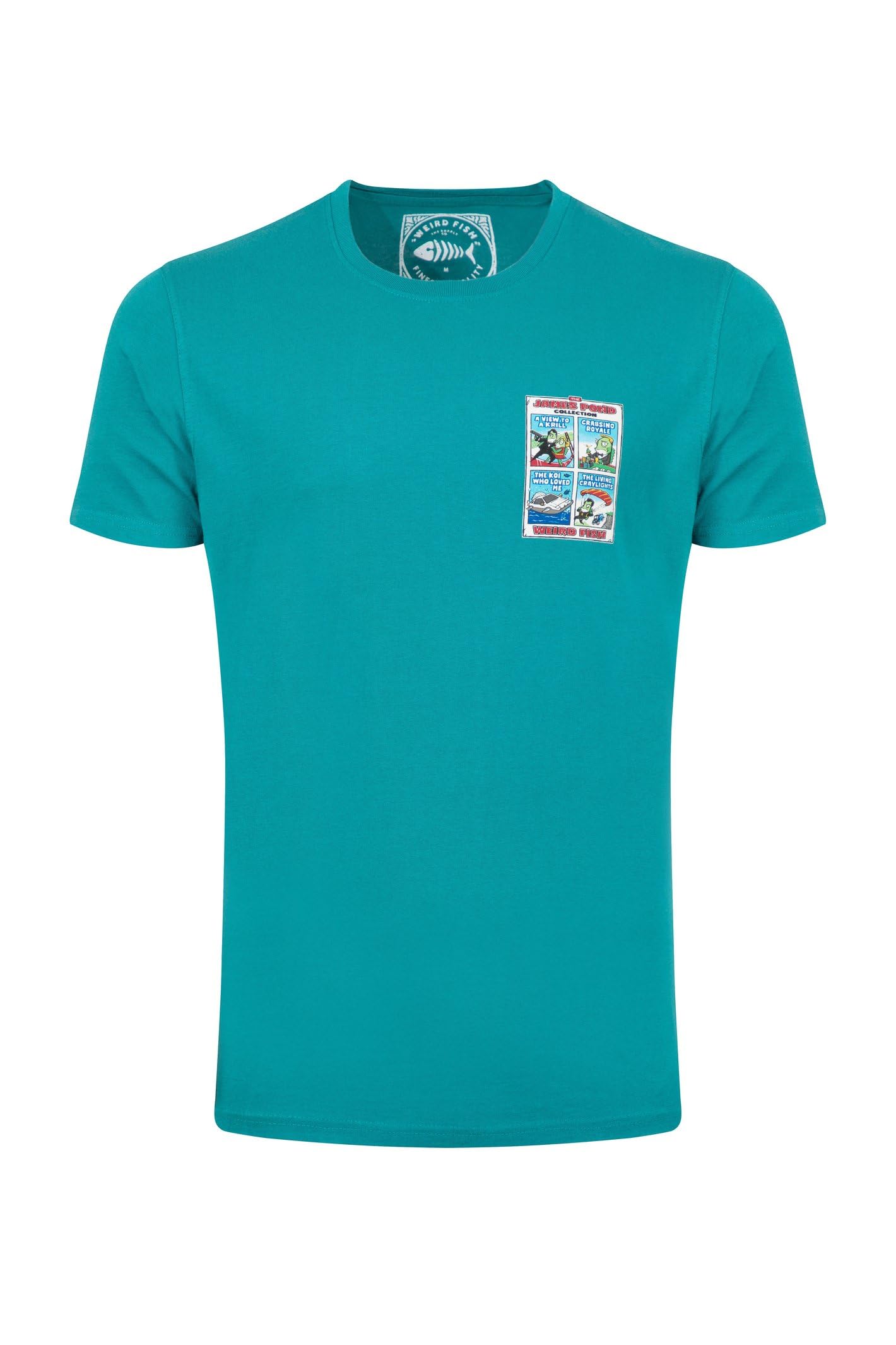 Weird Fish James Pond Back Print Artist T-Shirt Deep Teal Size 3XL