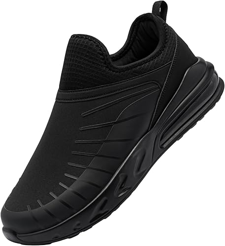 LARNMERN Zapatos sin cordones antideslizantes impermeables para caminar, zapotos trabajo, antideslizantes, zapatos de trabajo, amortiguación de