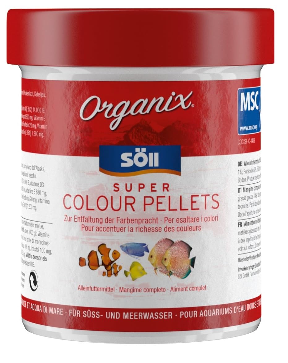 Söll Organix Super Colour Pellets - Natürliches Fischfutter Für Strahlende Farben Im Aquarium