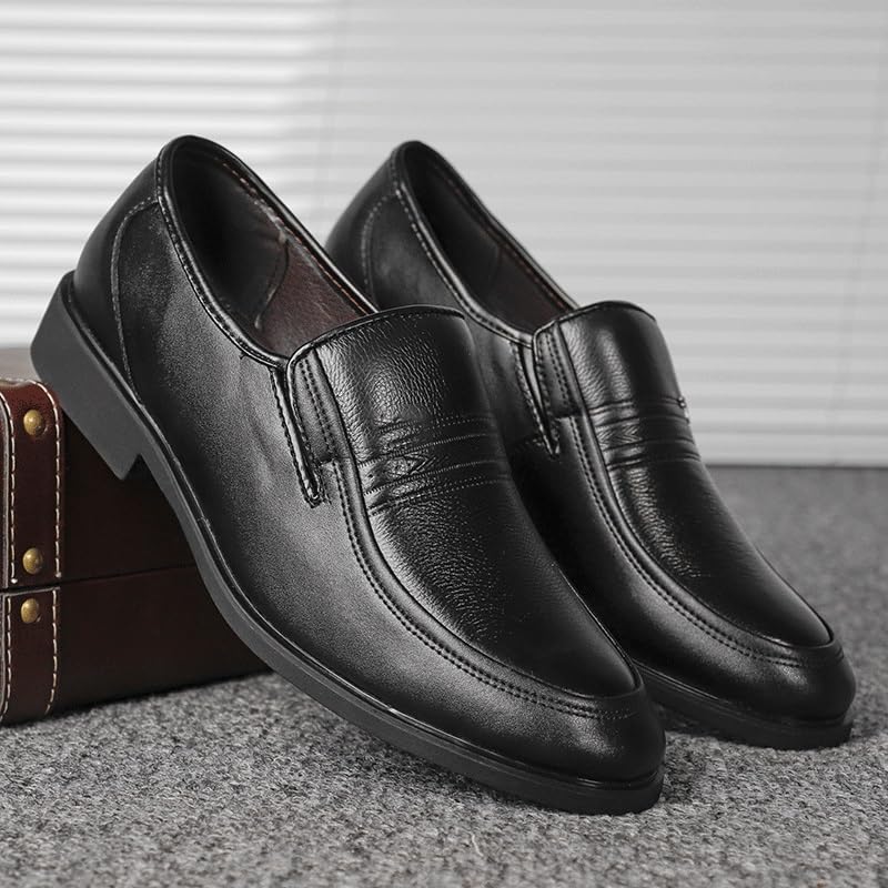 Men's Dress Loafers Business Formal Leather Shoes Moc Toe Casual Stylish Slip On Wedding Shoe for Men Breathable Dress ShoesWalking Shoes4