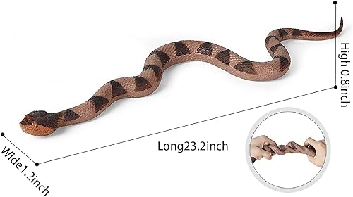 Miniatura 10 de Juguete realista de serpiente falsa de goma, figura de serpiente de Halloween, accesorios de broma de serpiente falsa asusta pájaros, ardillas, boa,