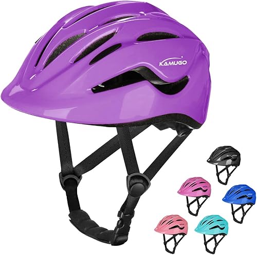 KAMUGO Casco de bicicleta para niños pequeños niñas y niños casco de bicicleta ajustable para edades de 2 a 8 años casco multideportivo para