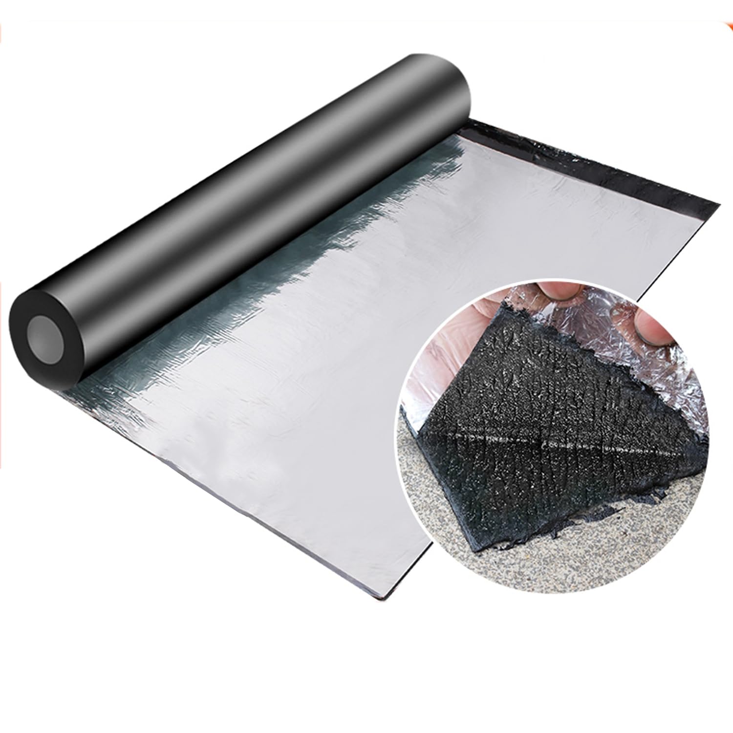Cinta de Bituminosa Impermeable Autoadhesiva Cinta de Aluminio Cinta de Sellado de Reparación para Fugas de Techo,Reparación de Grietas,Ruptura de Tuberías (1m x 4m)