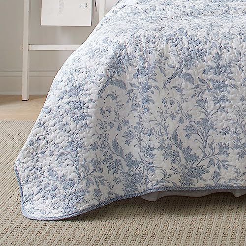 Laura Ashley Home - Amberley Collection - Quilt Set - 100% Cotton, Breathable & Lightweight, Reversible Bedding, Pre-Washed For Added Softness, Queen, Spa Blue , 1 Count (Pack Of 1) #TOP6