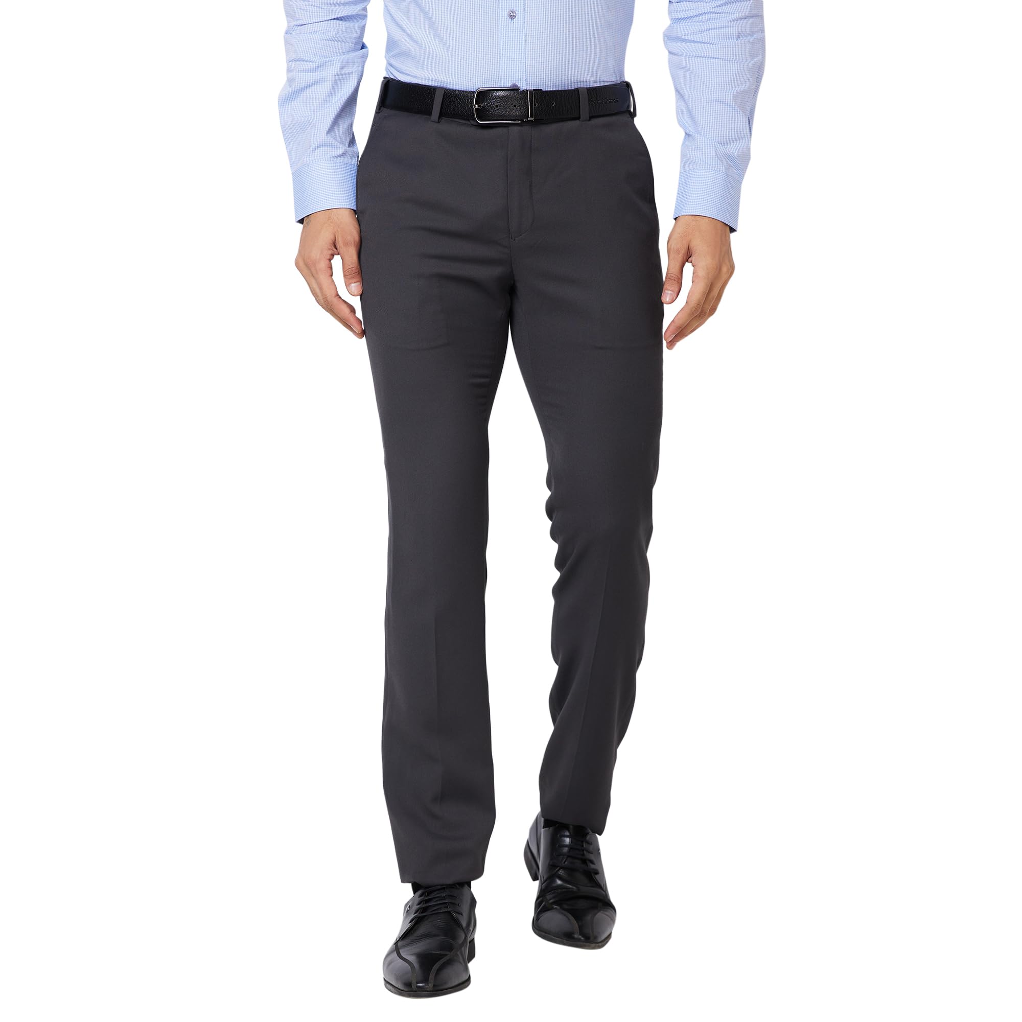 raymond Men's Polyester Blend Solid Pattern Slim Fit Flat Front Formal Trouser-picture-16