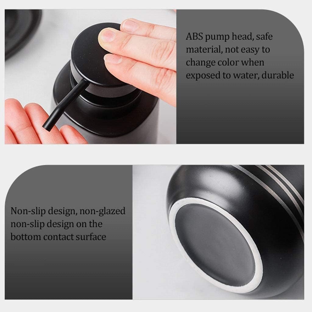 Countertop Soap Dispenser Black Soap Dispenser Ceramic Lotion Dispenser 4 Piece Bathroom Accessories Set For Bathroom Decor Simple Design Tumbler Lotion Pump Bottle Soap Dispenser Bottles ( Color : Tu