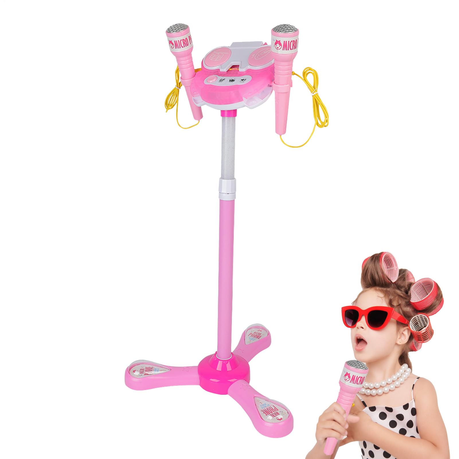 Microfono canto per bambini, per karaoke, set da , microfono da terra | giocattolo con supporto