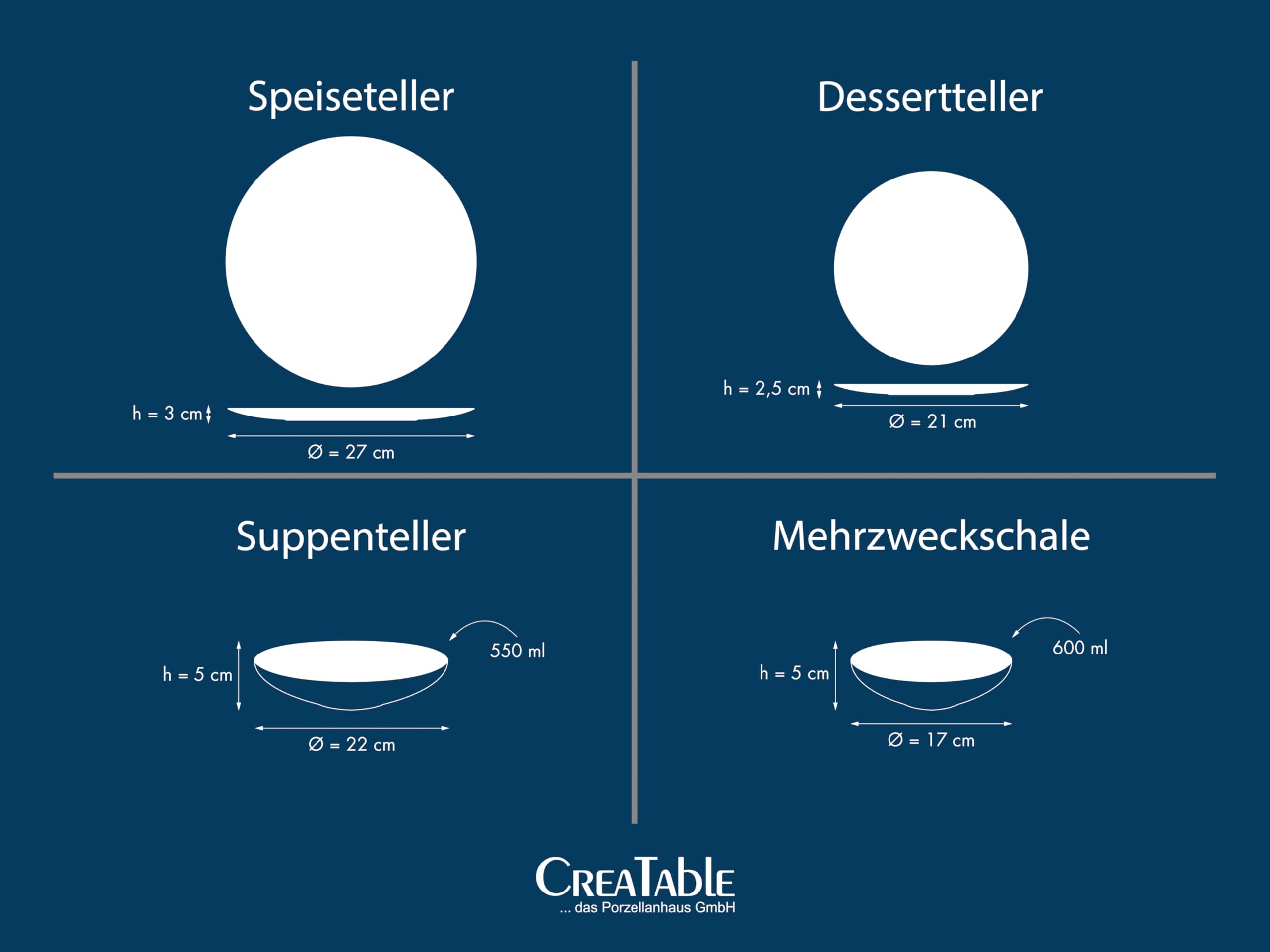 CreaTable, 24867, seria Primavera, 16-częściowy zestaw naczyń dla 4 osób, zestaw talerzy z kamionki, nadaje się do mycia w zmywarce i używania w kuchence mikrofalowej, wyprodukowano w Europie