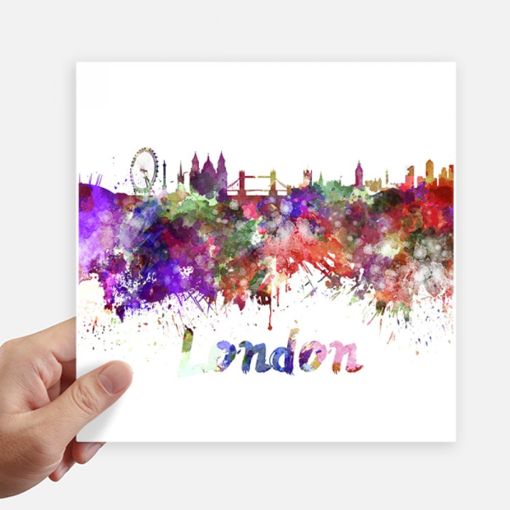 Autocollant carré Londres aquarelle DIYthinker pour masquer les rayures