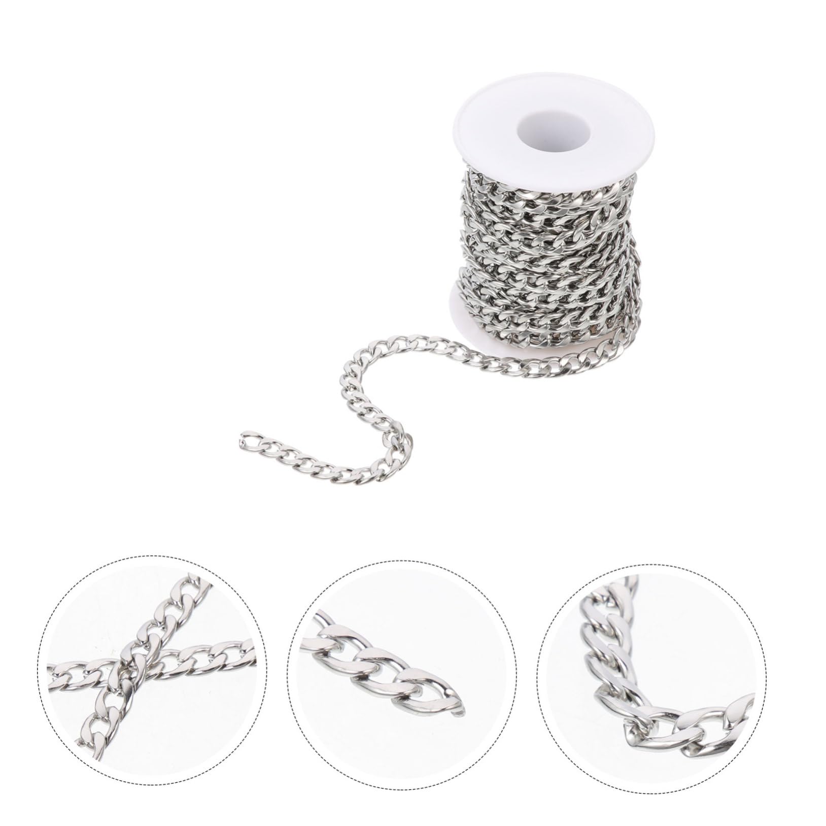 Hemobllo Catena per Creazione di Gioielli Fai da Te Catenina Piatta per Collana o Bracciale Materiale Durevole e Resistente Tagliabile alla Desiderata