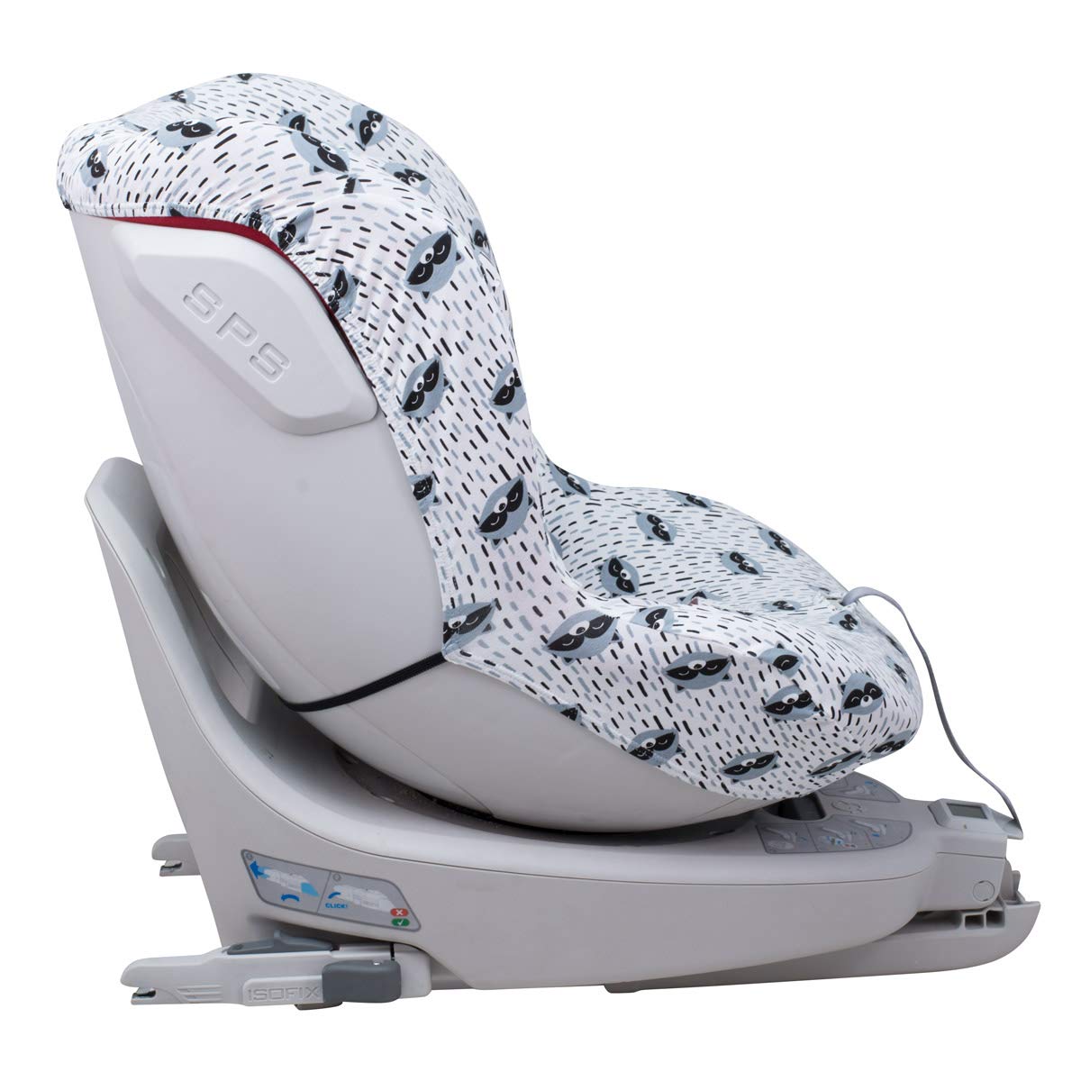 JYOKO Kids Funda para Silla De Coche Compatible con Avionaut Sky Y Be Cool Nado O3 | Algodón Orgánico Transpirable | Confort Suave para Viajar (Raccoon)