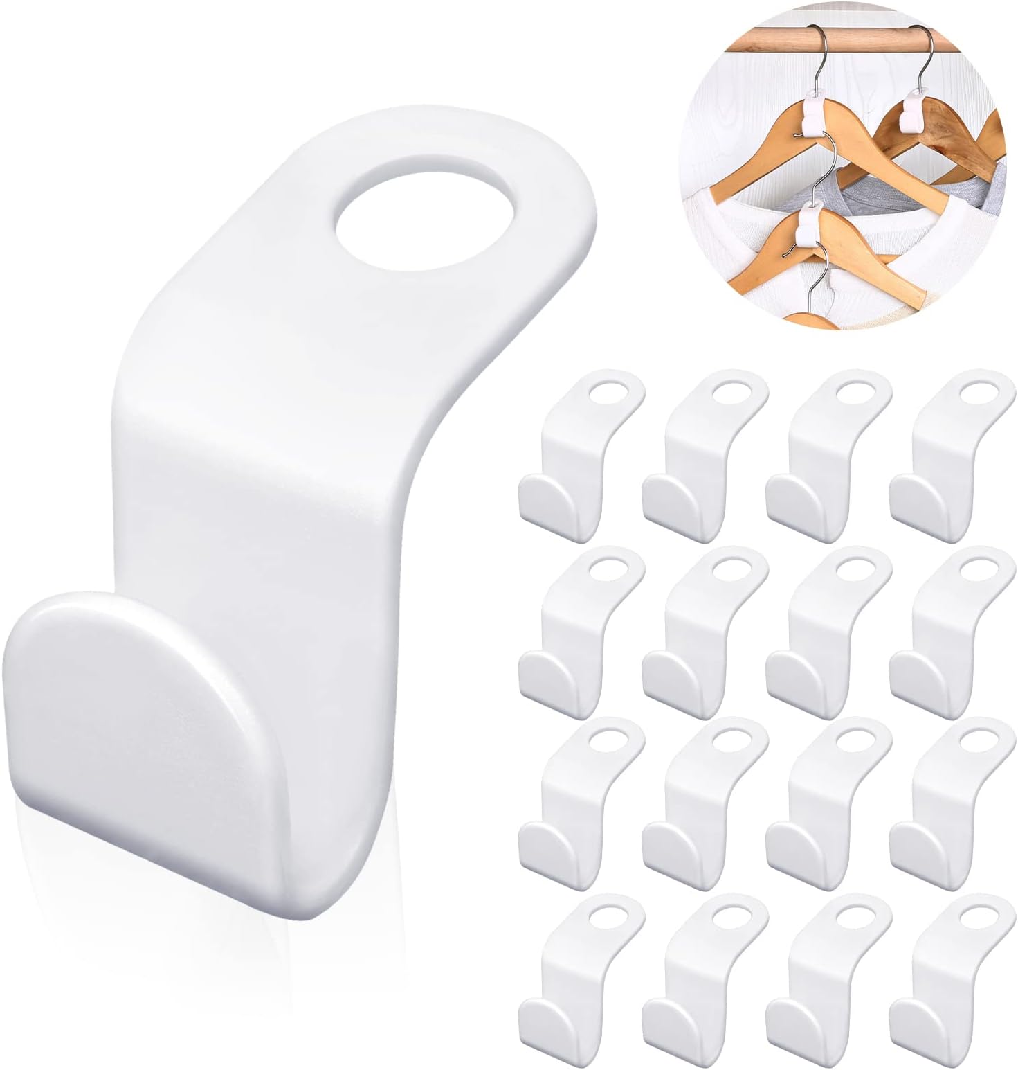 70pcs White Hanger Connector Hooks, Space-Saving Cascading Clothes Hook Hanger Plastic Hooks Hanger Hook for Thanksgiving Christmas Decoration