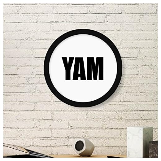 DIYthinker Yam grönsak namn mat konst målning bild foto trä rund ram hem väggdekor gåva liten svart