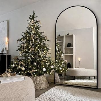 76"x34"Floor Mirror Full Length,Arched Full Length Mirror with Stand,Full Body Mirror,Hanging or Large Leaning for Bedroom Living Room Black