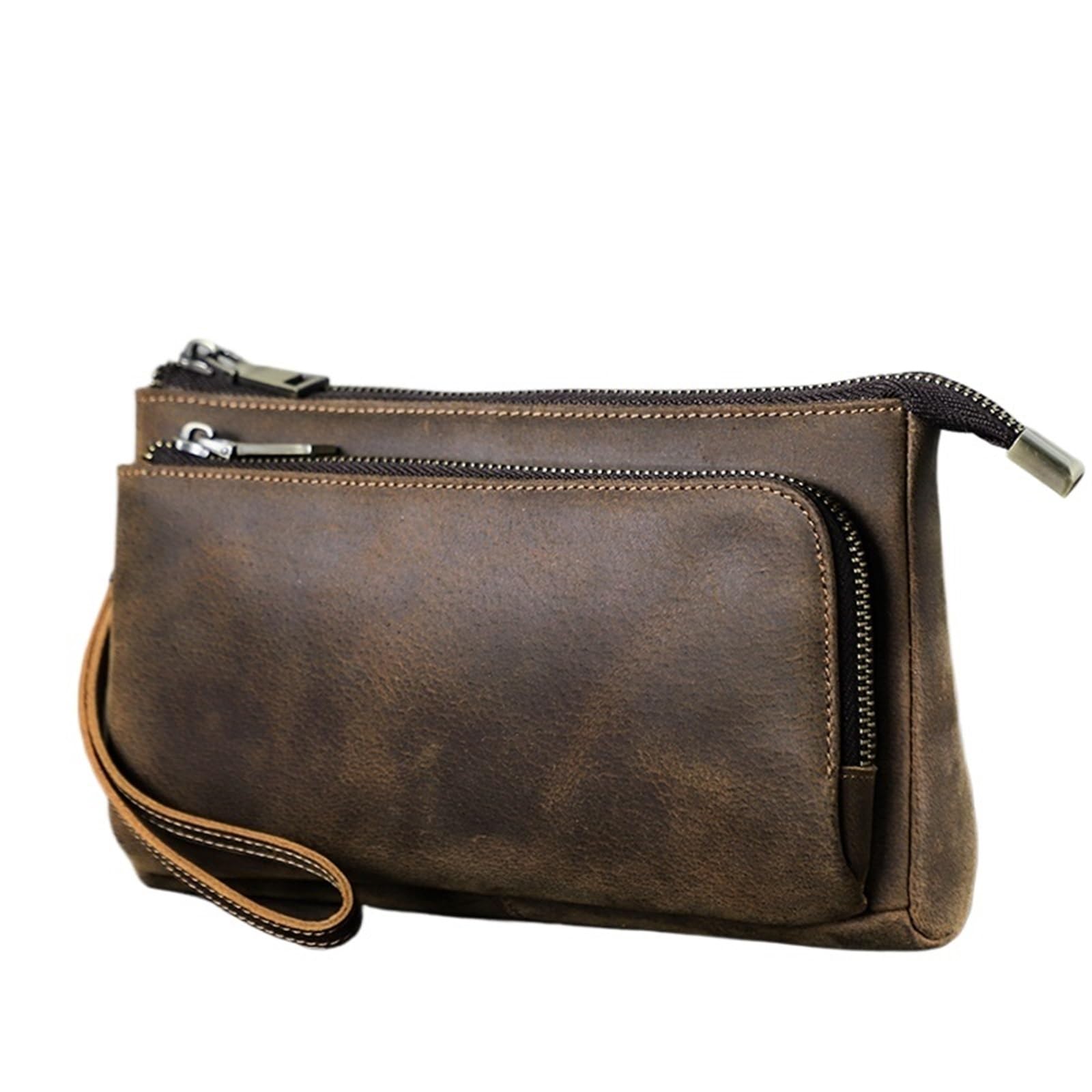 Pochette da uomo in pelle Borsa di design Portafoglio lungo Borsa da uomo Borsa da viaggio Organizzatore for cavi di stoccaggio