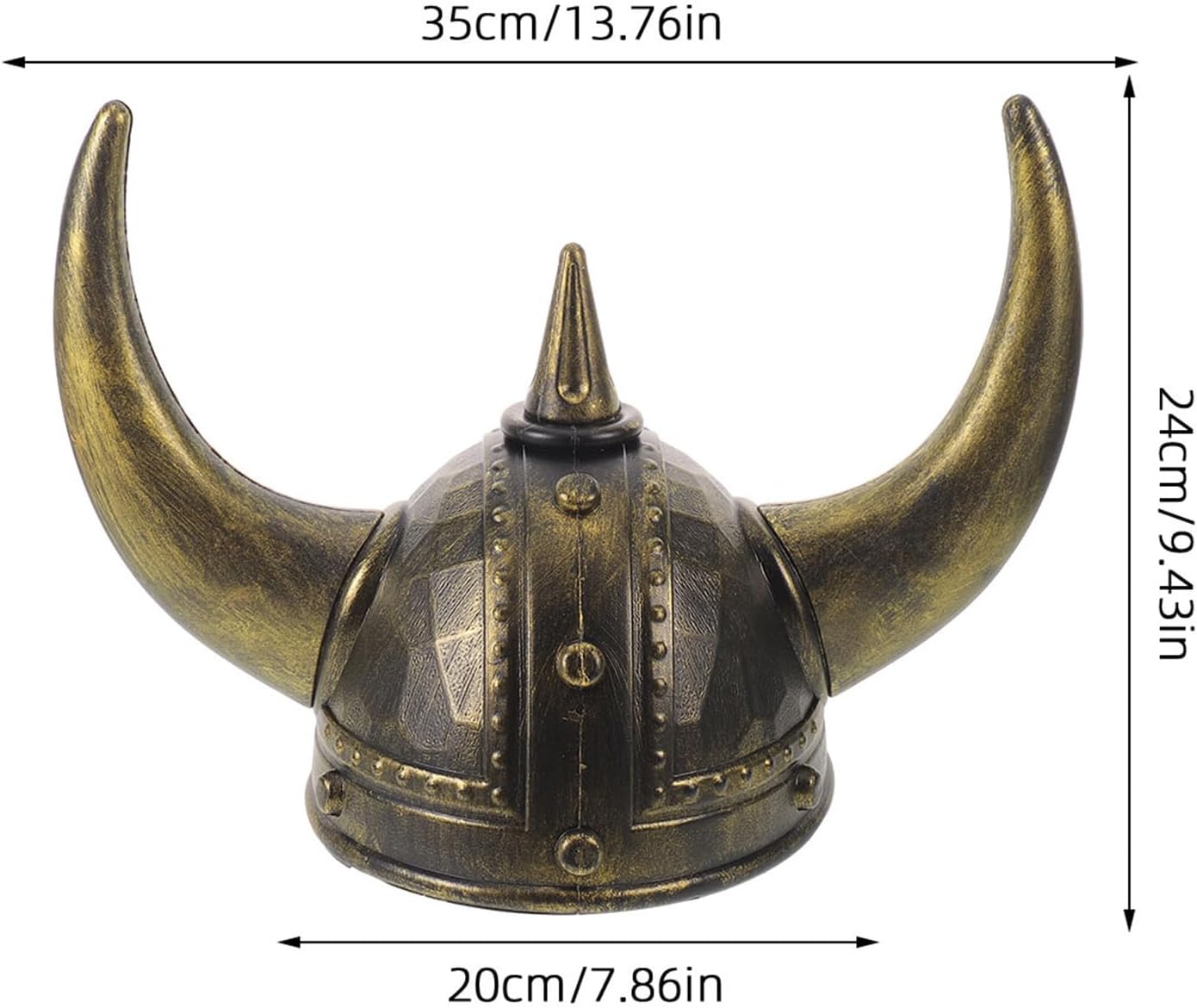 Viking Cosplay Helmet with Horns - Men’S Viking Costume Headpiece - Medieval Accessories for Party Decor and Role Playing (Golden)