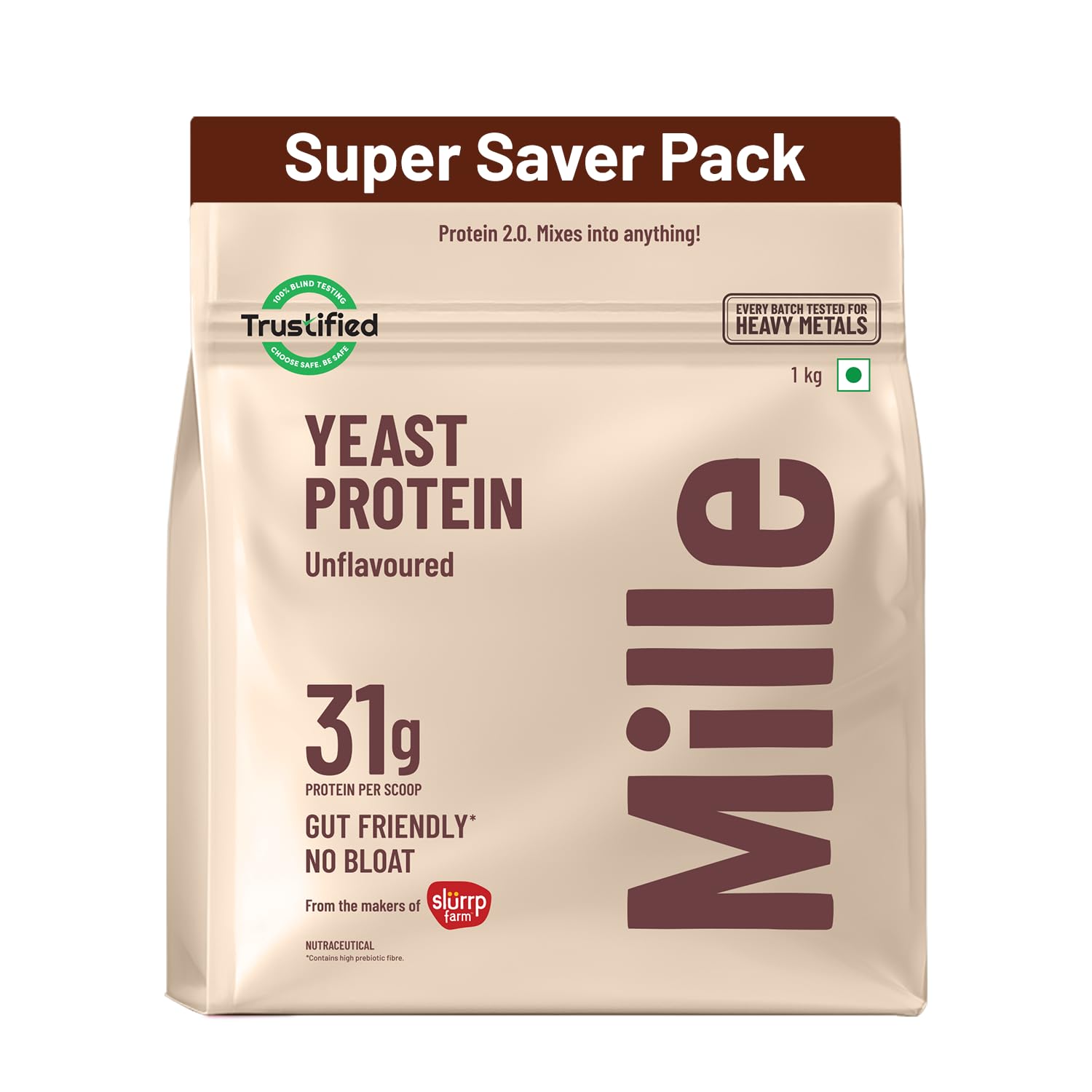 Mille Yeast Protein | 31g Protein | Unflavoured | Made with Fermented Yeast Protein Powder | No Bloat, Vegan, Heat-Stable | Has All 9 Essential Amino Acids | Mixes into Any Dish | 1kg-image-17