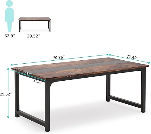 Miniatura 2 de Tribesigns Mesa de conferencias, mesa de reuniones rectangular de 6 pies, mesa de sala de reuniones, 70.8 pulgadas de largo x 31.5 pulgadas de ancho