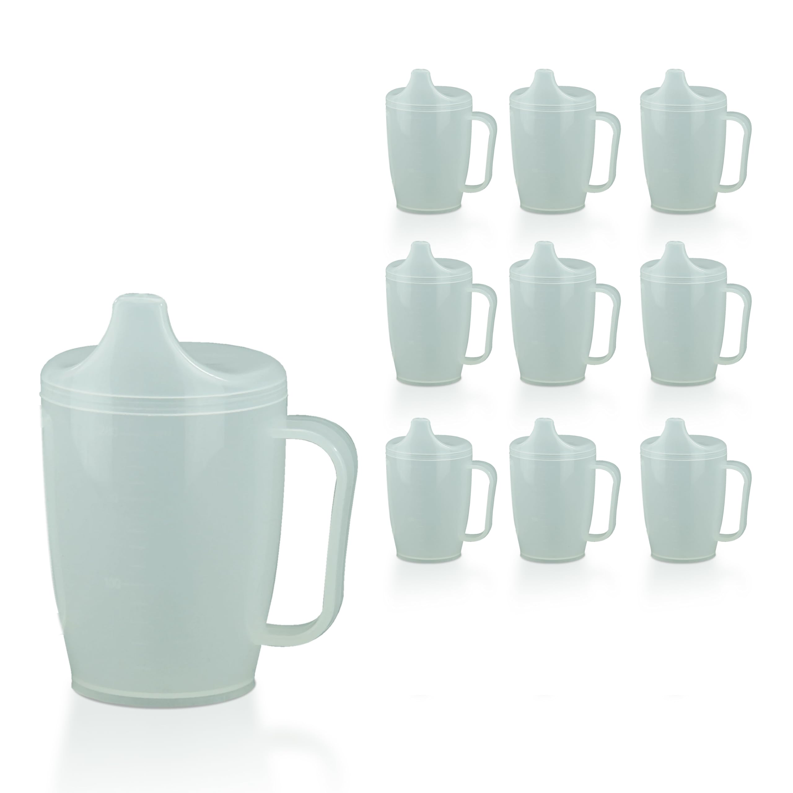 Schnabeltasse Senioren mit Griff HaseMed 10 Stück – Ergonomischer Trinkbecher mit Tülle für sicheres Trinken ohne Verschütten, ideal für Menschen mit eingeschränkter Handfunktion – Robust & langlebig