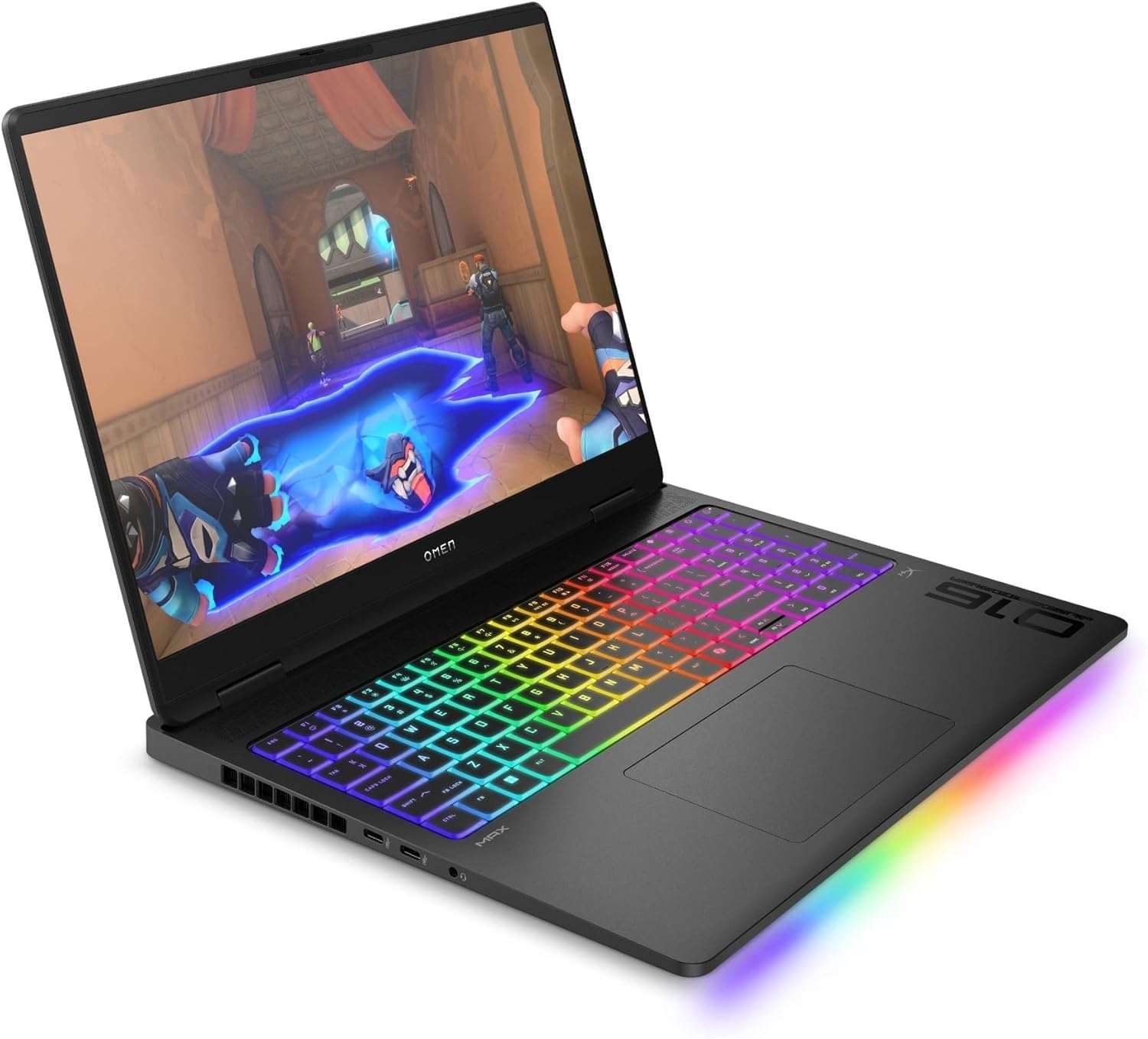 HP HyperX Omen 16-ah0005sf Ordinateur Portable Gaming 16" 2.5K OLED, PC Portable Gamer (Intel Core Ultra 9-275HX, RAM 32 Go, SSD 1024 Go, RTX 5080 16GB VRAM, Windows 11), Laptop Noir, AZERTY
